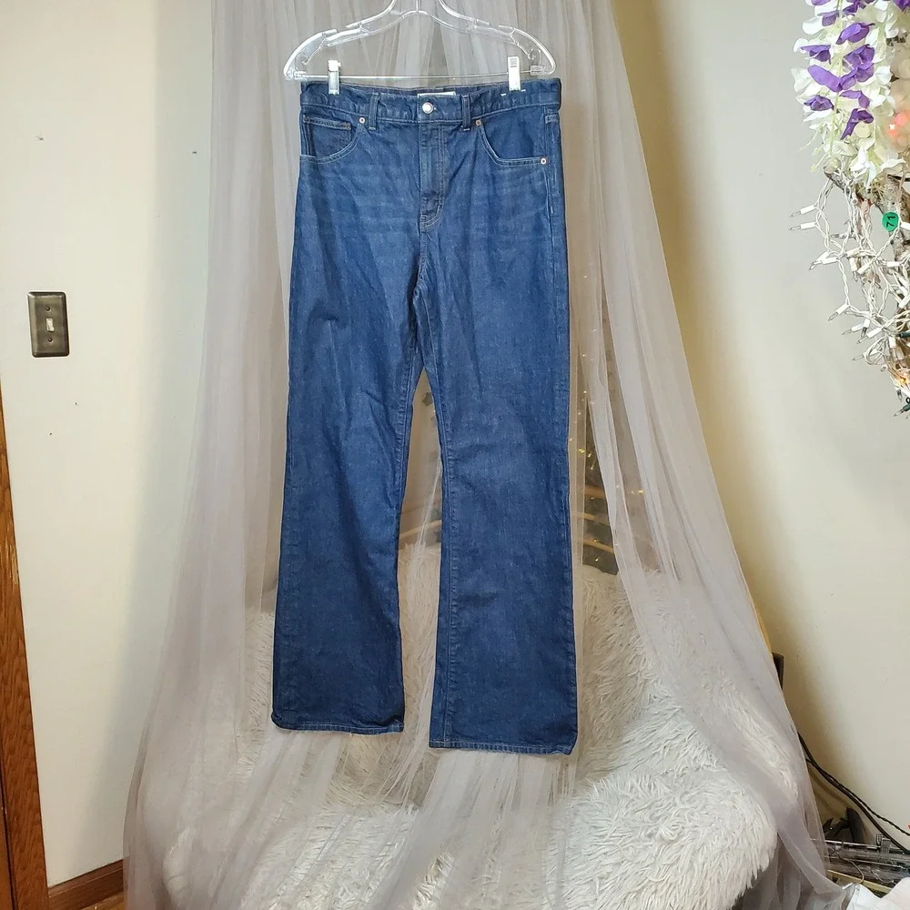 Madewell Western Y2K Relaxed Bootcut Jeans Blue Denim Biker Cowgirl 33x31 Sz 29 - Picture 2 of 6